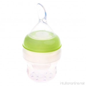 MagiDeal Baby Squeezing Feeding Spoon Silicone Scoop Rice Cereal Nutrition Supplement Feeder - Green as described - B07D9B5R4Y